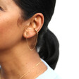 Ear Cuff and Chain Stud Earring in Gold on model