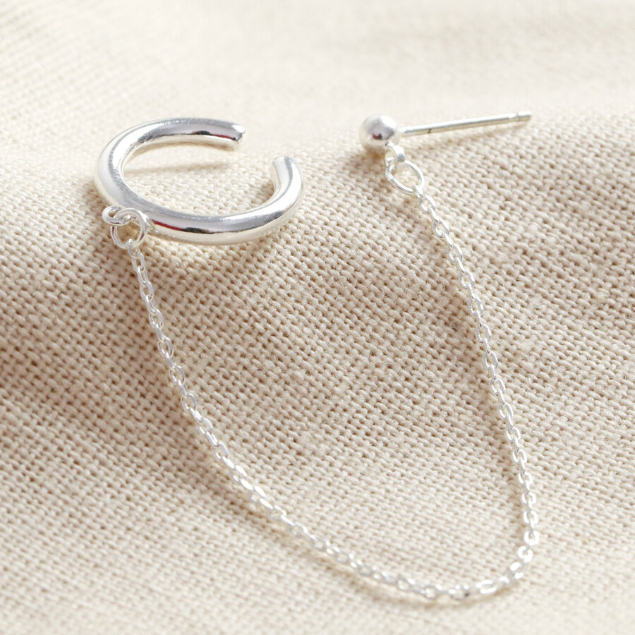 Ear Cuff and Chain Stud Earring in 