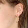 Large Rose Gold Organic Shape Hoop Earrings on Model