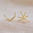 Lisa Angel Ladies' Mismatched Star and Moon Stud Earrings in Gold