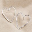 Lisa Angel Ladies' Organic Finish Large Heart Earrings in Silver