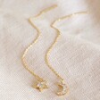 Lisa Angel Ladies' Thread Through Moon and Star Chain Earrings in Gold