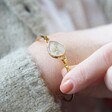 Real Pressed Baby's Breath Bangle in Gold on Model
