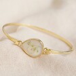 Real Pressed Baby's Breath Bangle in Gold