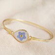 Lisa Angel Ladies' Real Pressed Forget Me Not Flower Bangle in Gold