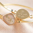 Personalised Real Pressed Baby's Breath Flower Bangle in Gold