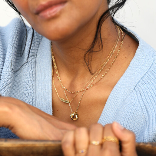 Gold Infinity Chain Necklace on Model