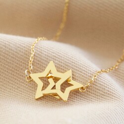 Interlocking Stars Pendant Necklace in Gold