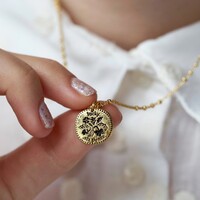 Lucky Sixpence Pendant Necklace in Gold