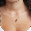 Model Wearing Lisa Angel Ladies' Mismatched Heart Necklace in Gold