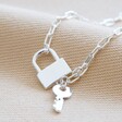 Lisa Angel Ladies' Delicate Padlock and Key Necklace In Silver