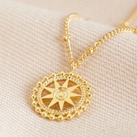 Dotted Star Pendant Necklace in Gold