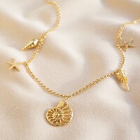Gold Sea Charms Necklace