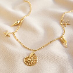 Gold Sea Charms Necklace