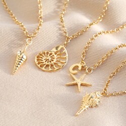 Personalised Gold Seashell Charm Necklace