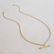 Horizontal T-Bar Necklace in Gold