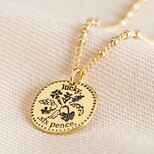 Lucky Sixpence Pendant Necklace in Gold