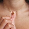 Ladies' Mismatched Heart Necklace in Gold on Model