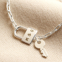 Personalised Delicate Padlock and Key Necklace