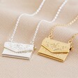Lisa Angel Ladies' Personalised Envelope Locket Necklace with Hidden Photo Charm