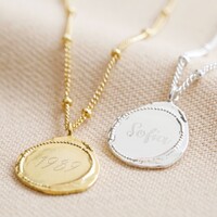 Personalised Organic Shape Wax Seal Necklace