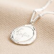 Personalised Organic Shape Wax Seal Necklace in Silver