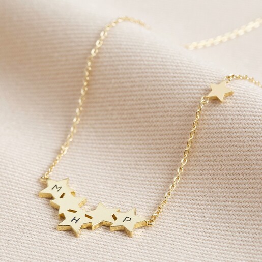 Lisa Angel Gold Personalised Star Cluster Pendant Necklace