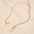 Personalised T-Bar and Toggle Choker Necklace in Gold