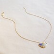 Lisa Angel Real Pressed Flower Heart Pendant Necklace in Gold