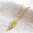Lisa Angel Ladies' Pressed Yellow Flowers Pendant Necklace in Gold