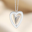 Lisa Angel Unique Spinning Heart Pendant Necklace in Silver