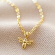 Lisa Angel Tiny Bee Charm Choker Necklace in Gold