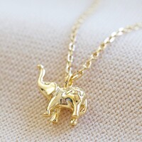 Tiny Elephant Pendant Necklace in Gold