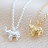 Lisa Angel Tiny Elephant Pendant Necklace in Silver and Gold