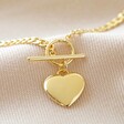 Lisa Angel Ladies' Toggle and Heart Charm Necklace in Gold