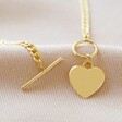 Lisa Angel Toggle and Heart Charm Necklace in Gold