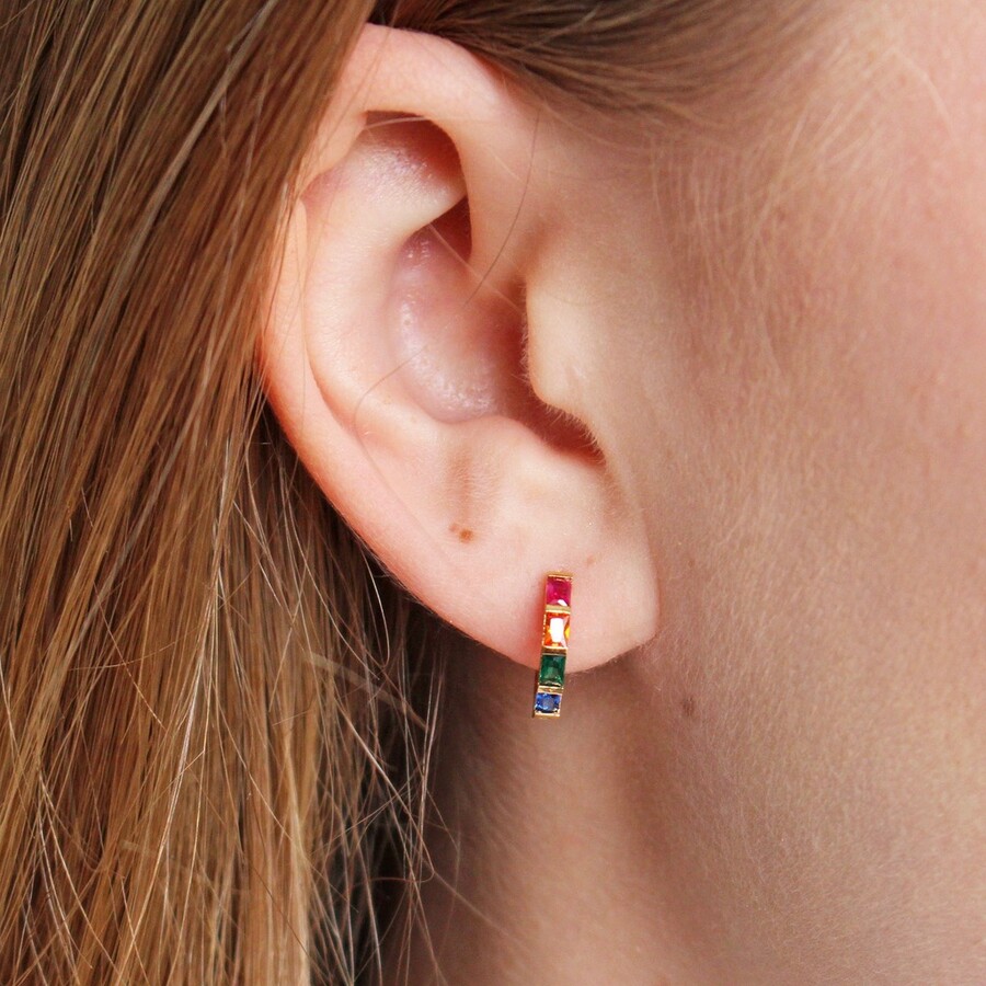Sterling Silver Rainbow Cloud Ear Stud Earrings – bodyjewellery.co.uk