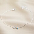 Lisa Angel Ladies' Starfish and Blue Gem Charm Anklet in Silver