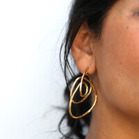 Statement Swirly Hoop Earrings in Gold