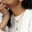 T-Bar and Toggle Necklace in Gold on Model