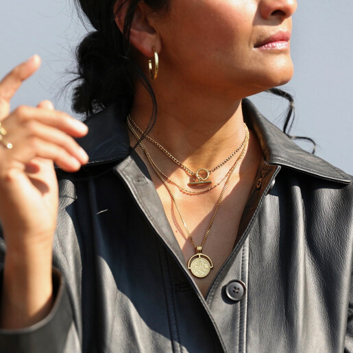 T-Bar and Toggle Necklace on Model