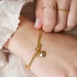 Toggle and Heart Charm Bracelet in Gold on Model