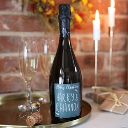 Personalised Festive 'Merry Christmas' Prosecco