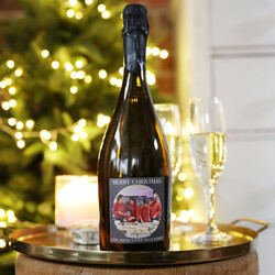 Personalised Photo 'Merry Christmas' Prosecco
