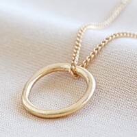 Organic Style Hoop Necklace in Gold