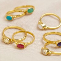 Gold Sterling Silver Gemstone Ring