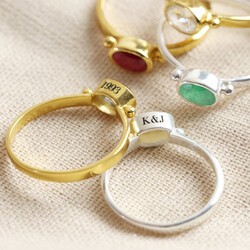 Personalised Sterling Silver Gemstone Ring
