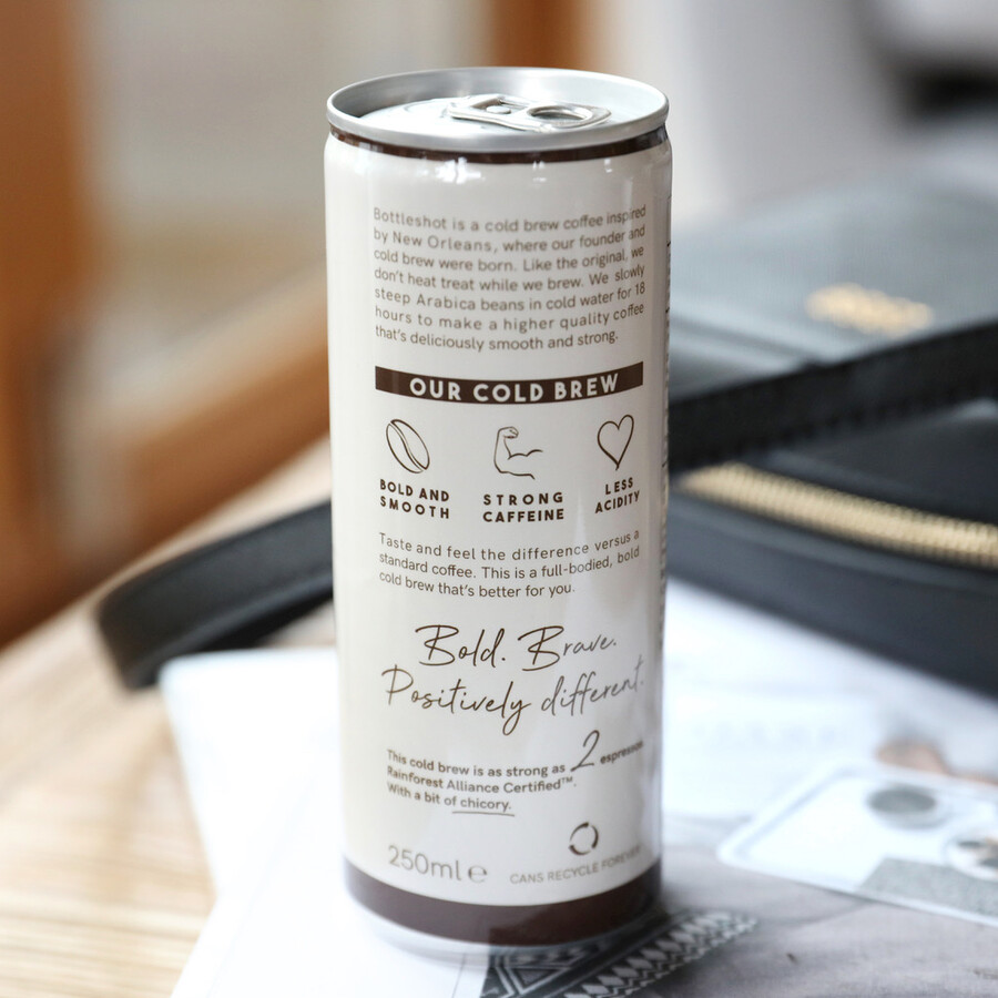 Can of Bottleshot Cold Brew Coffee Lisa Angel