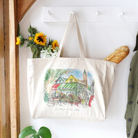 Owen Mathers Illustrated Norwich Market Tote Bag