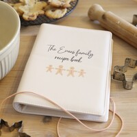 Personalised Faux Leather Refillable Christmas Recipe Book